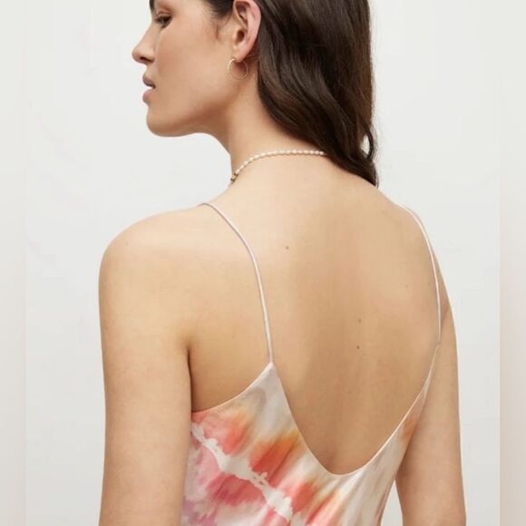 NWT All Saints Melody Marea Rainbow pink dress size 8 - Picture 3 of 5